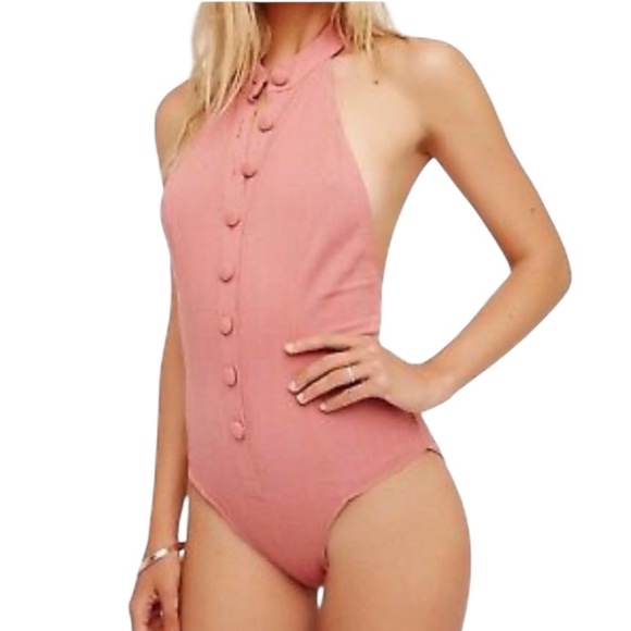 Free People Tops - Free People Intimately Open‎ Back Sleeveless Rose Pink Bodysuit